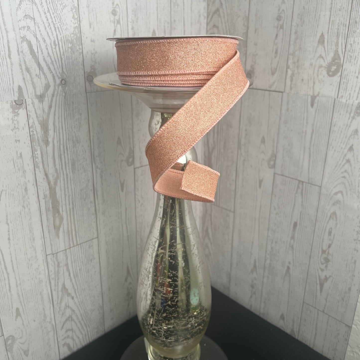 7/8"X10YD FINE GLITTER ON ROYAL Rose Gold