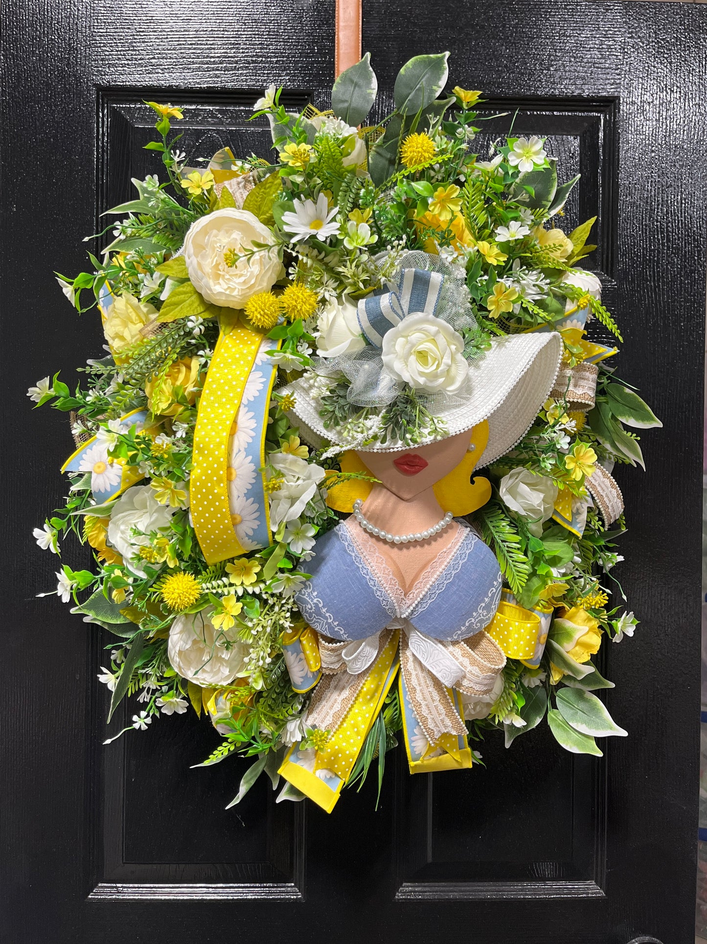 24” Denim and Pearls Wreath