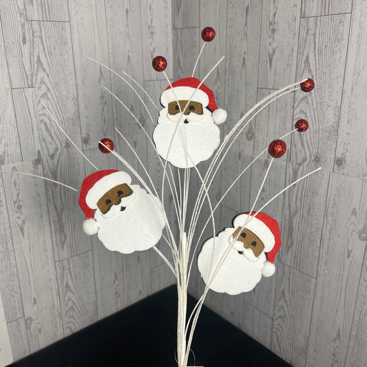 23" Glitter Felt Santa Clause Spray Brown Red White