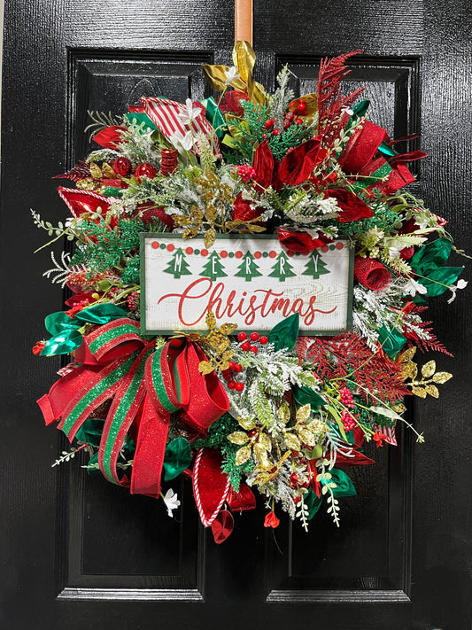 24” Merry Christmas Traditional wreath