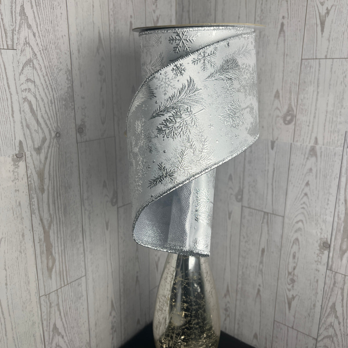 4"X10YD FOIL TREE/FUSED White Silver