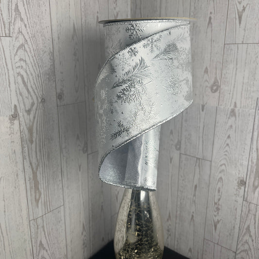 4"X10YD FOIL TREE/FUSED White Silver