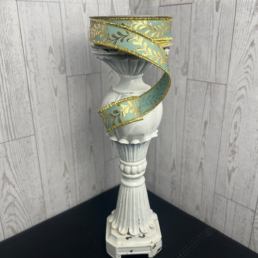 7/8"X10YD FOIL LEAF GARLAND- Sage Green and Gold
