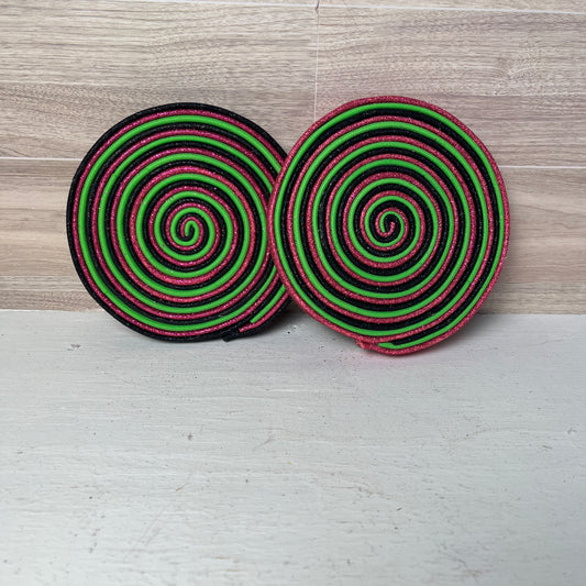 XL Halloween Purple, Lime Green, Black, Hot Pink Lollipops - SET 2 No Stick