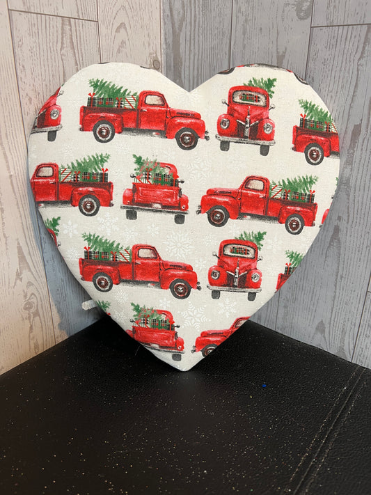 8.5" Red Truck Christmas Heart Attachment