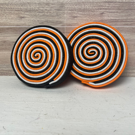 Halloween Orange, Black , White Faux Handmade Lollipops - SET 2