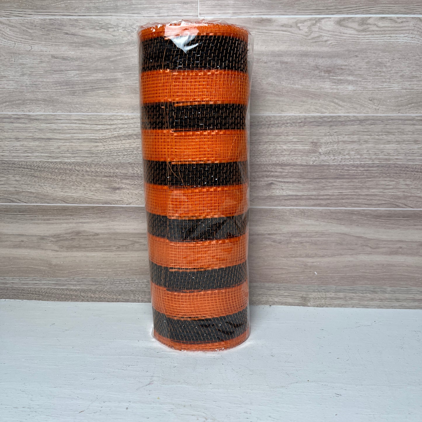 10"X10YD STRIPE MESH Orange Black Stripe