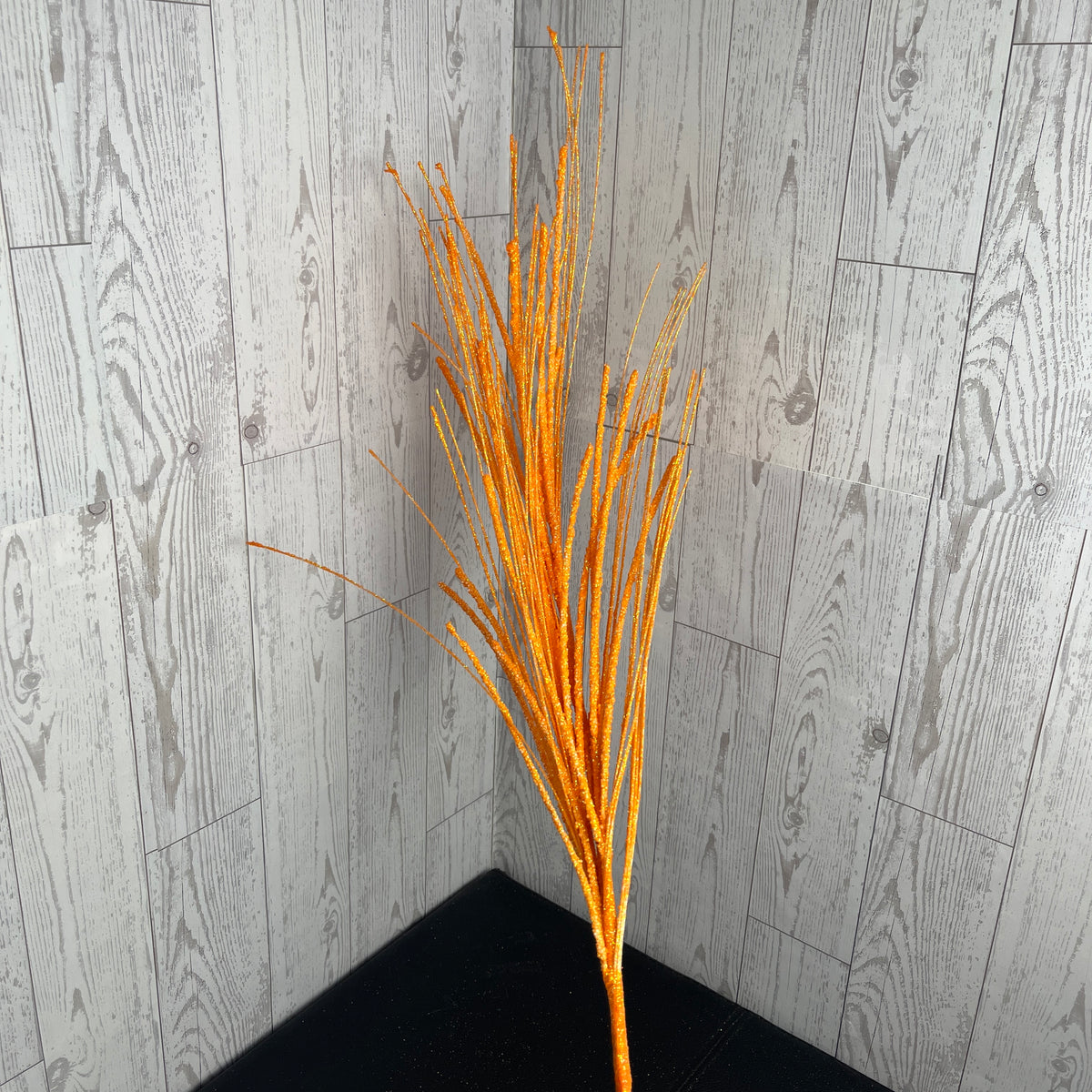 31"L GLITTER/MINI BEAD/FISHLINE SPRAY- Orange