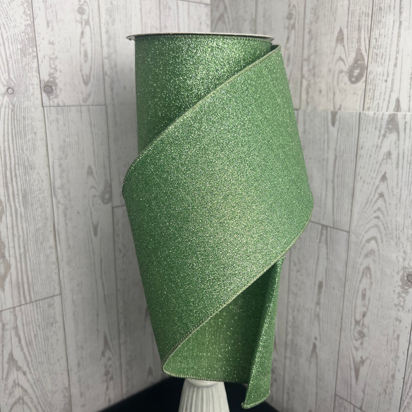 4"X10YD Fine glitter on Royal Sage Green
