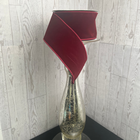 2.5"X10YD INDOOR VELVET RIBBON Burgundy