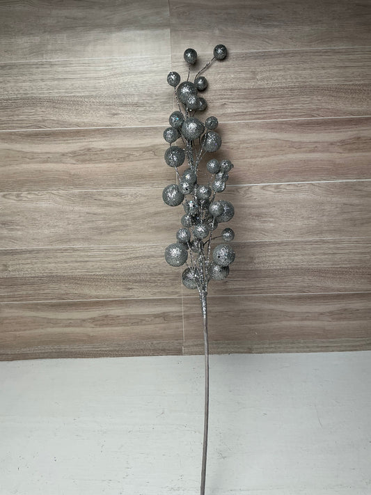 27" Silver Multi Ball Glitter Spray