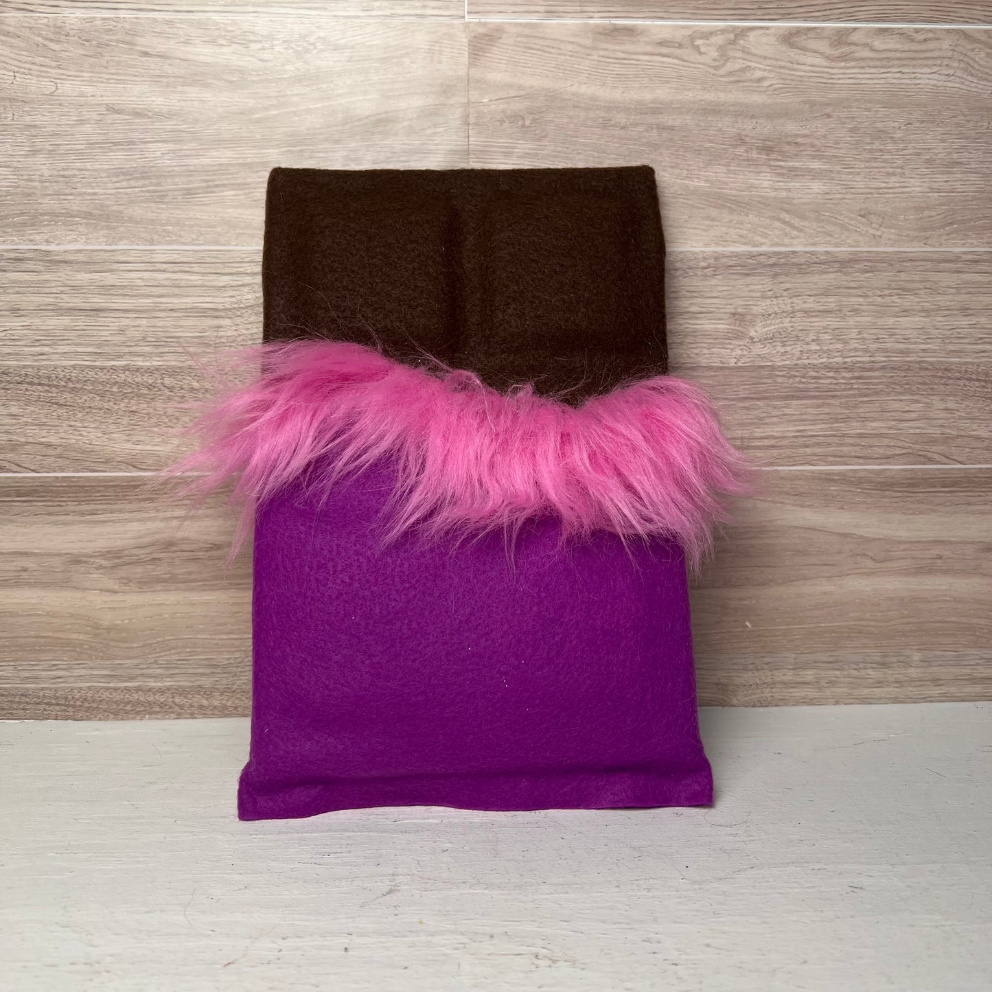 Faux Chocolate Candy Bar - Purple with light pink fur