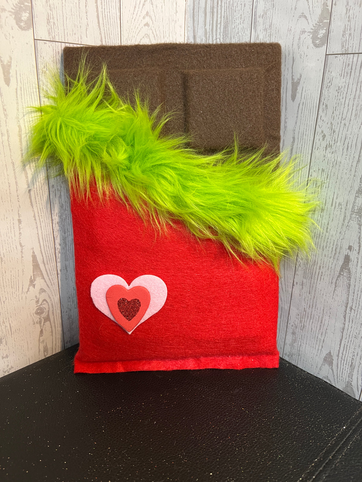 Faux Chocolate Candy Bar - Red, Pink, Lime w/white trim & heart