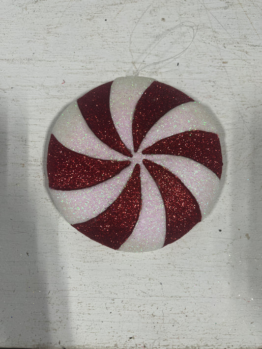 6" Red& White Swirl Candy