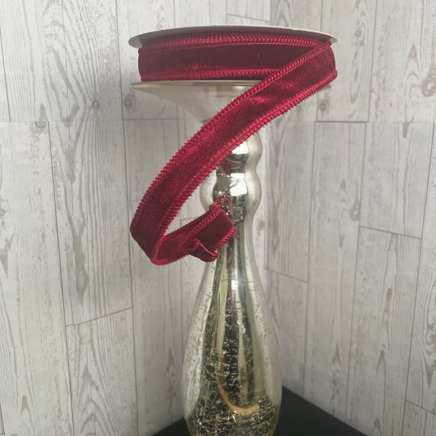 7/8"X10YD Velvet with Satin Back- Burgundy