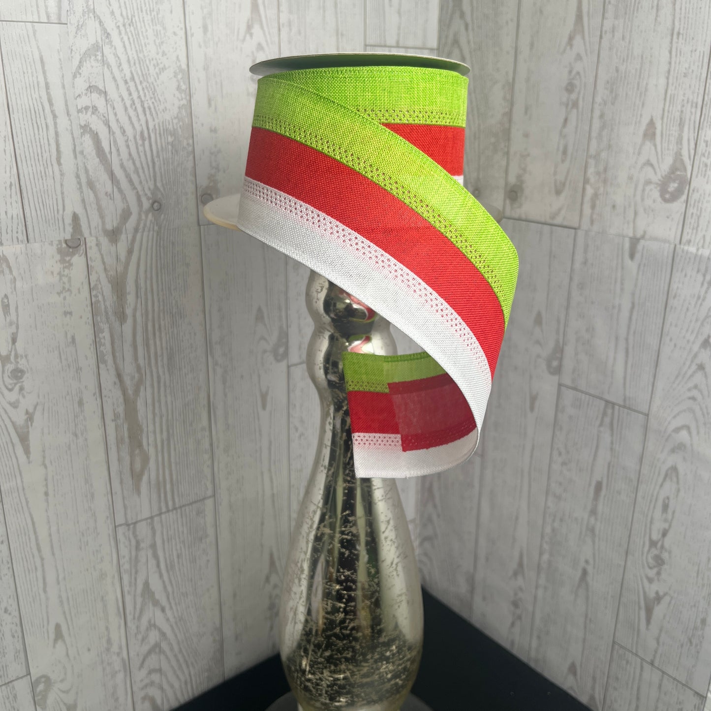2.5"X10YD 3 COLOR 3-IN-1 ROYAL BURLAP Red, Lime Green, White
