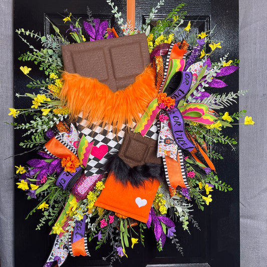 Chocolate Monster Bars Fest Halloween Wreath