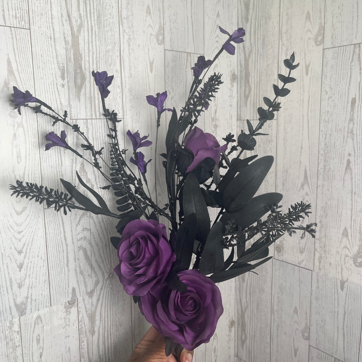 Purple and Black Mix W Rose Floral Filler Bush