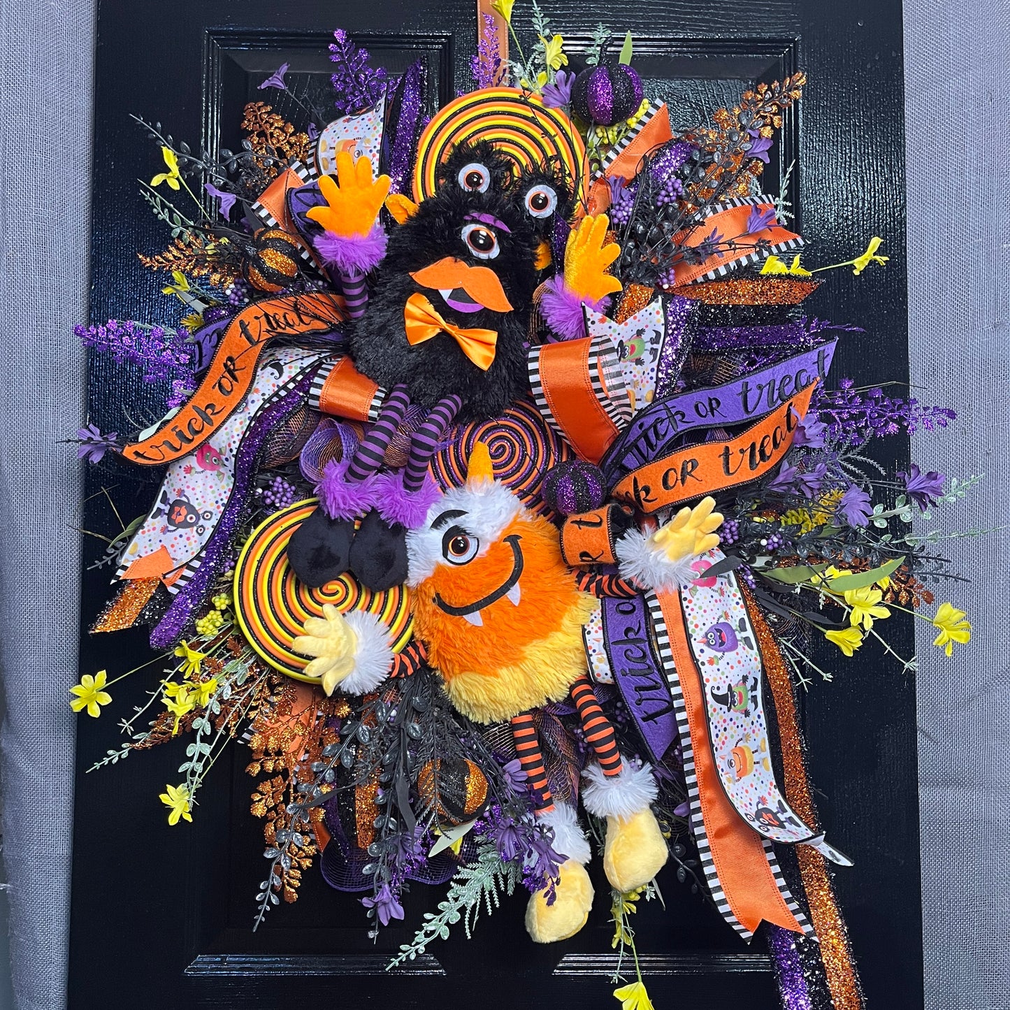 Double Trouble Monster Halloween Wreath