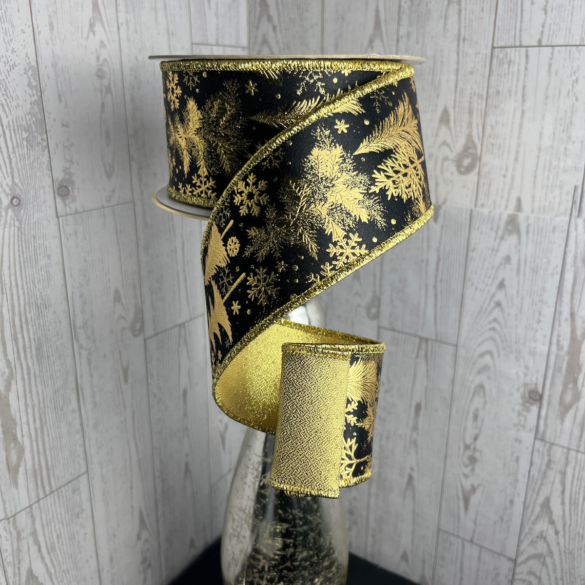 2.5"X10YD FOIL TREE/FUSED Black Gold