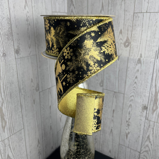 2.5"X10YD FOIL TREE/FUSED Black Gold