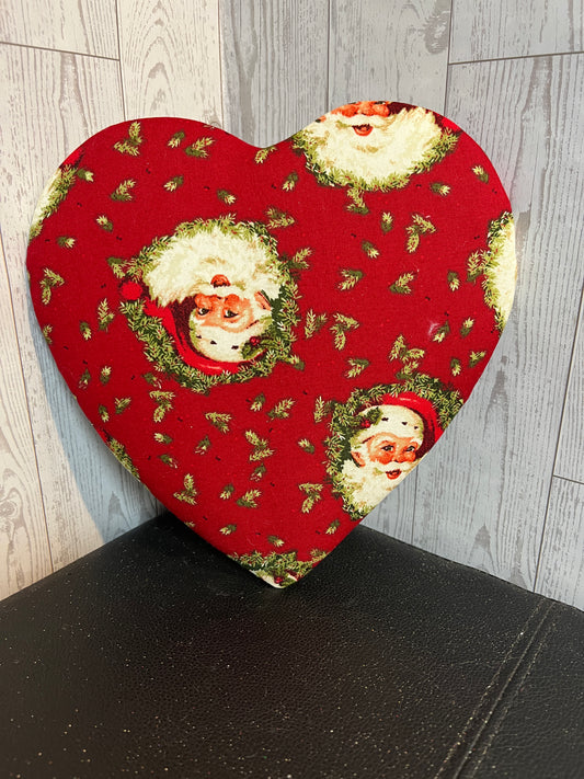 8.5" Red Classic Santa Christmas Heart Attachment