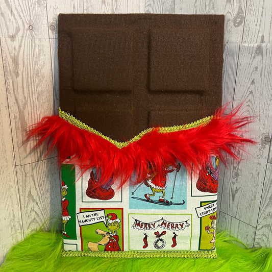 Large Faux Chocolate Candy Bar - Green Holiday Fun