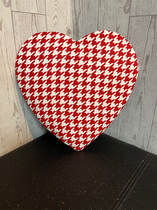 8.5" Red, White Houndstooth Christmas Heart Attachment