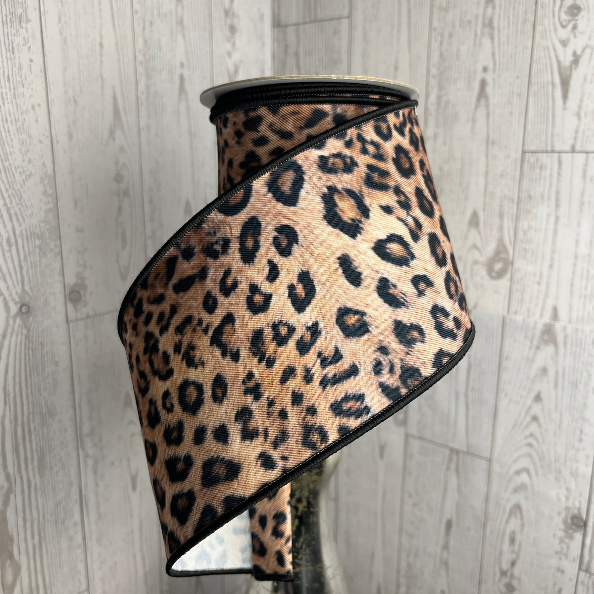 4"X10YD LEOPARD PRINT Ivory Natural Black Brown
