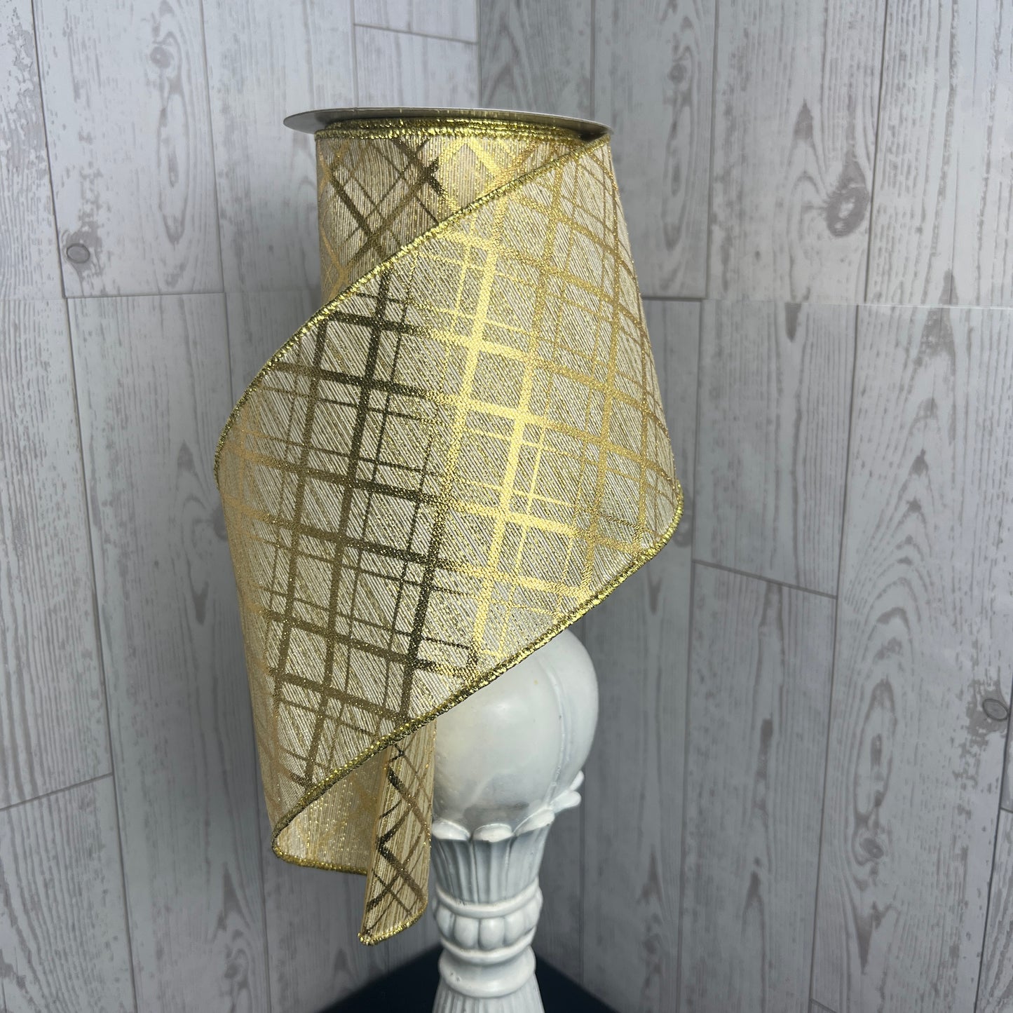 4"X10YD METALLIC THICK/THIN DIAGONAL- Gold