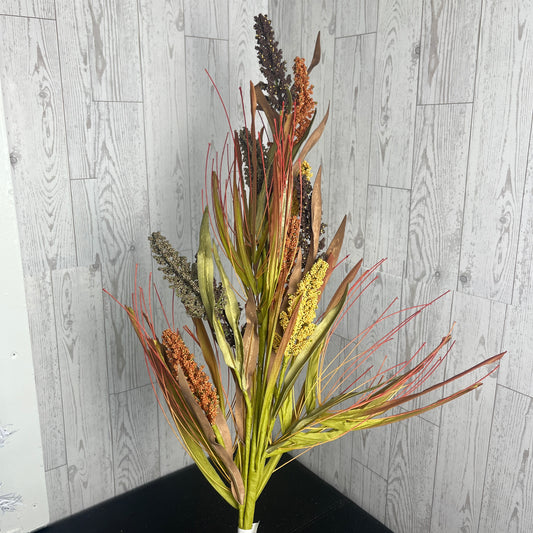 21"L LEAF/SPIKE SPRAY- Darker Fall colors