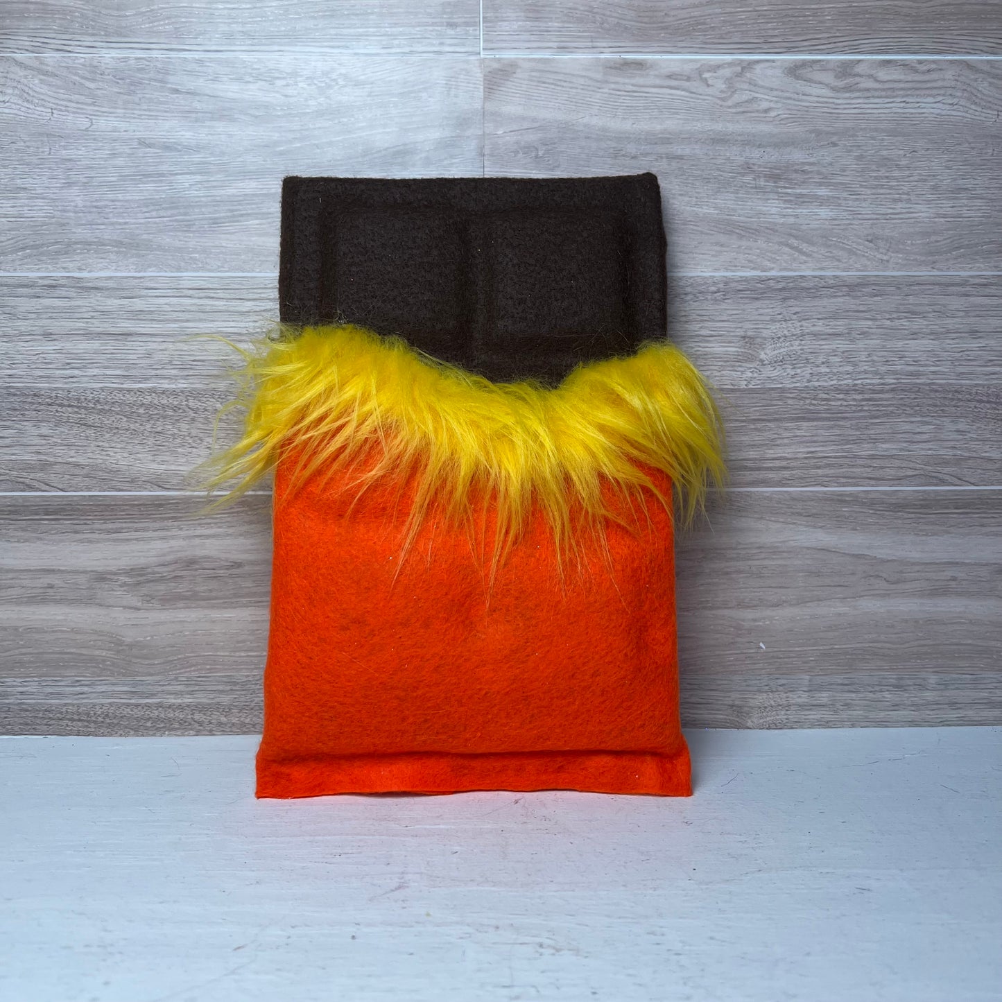 Faux Chocolate Candy Bar - Orange with Yellow Fur