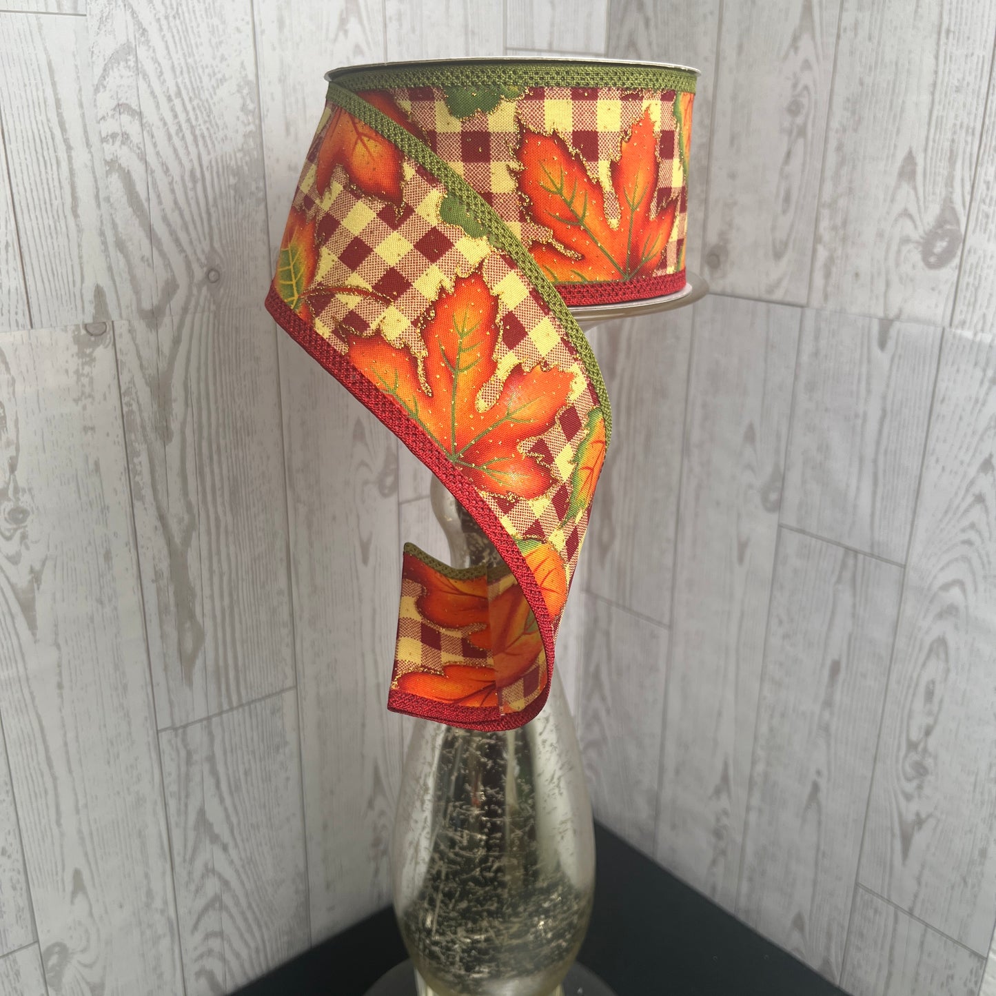 2.5"X10YD AUTUMN LEAVES/ROYAL Mustard Green Yellow