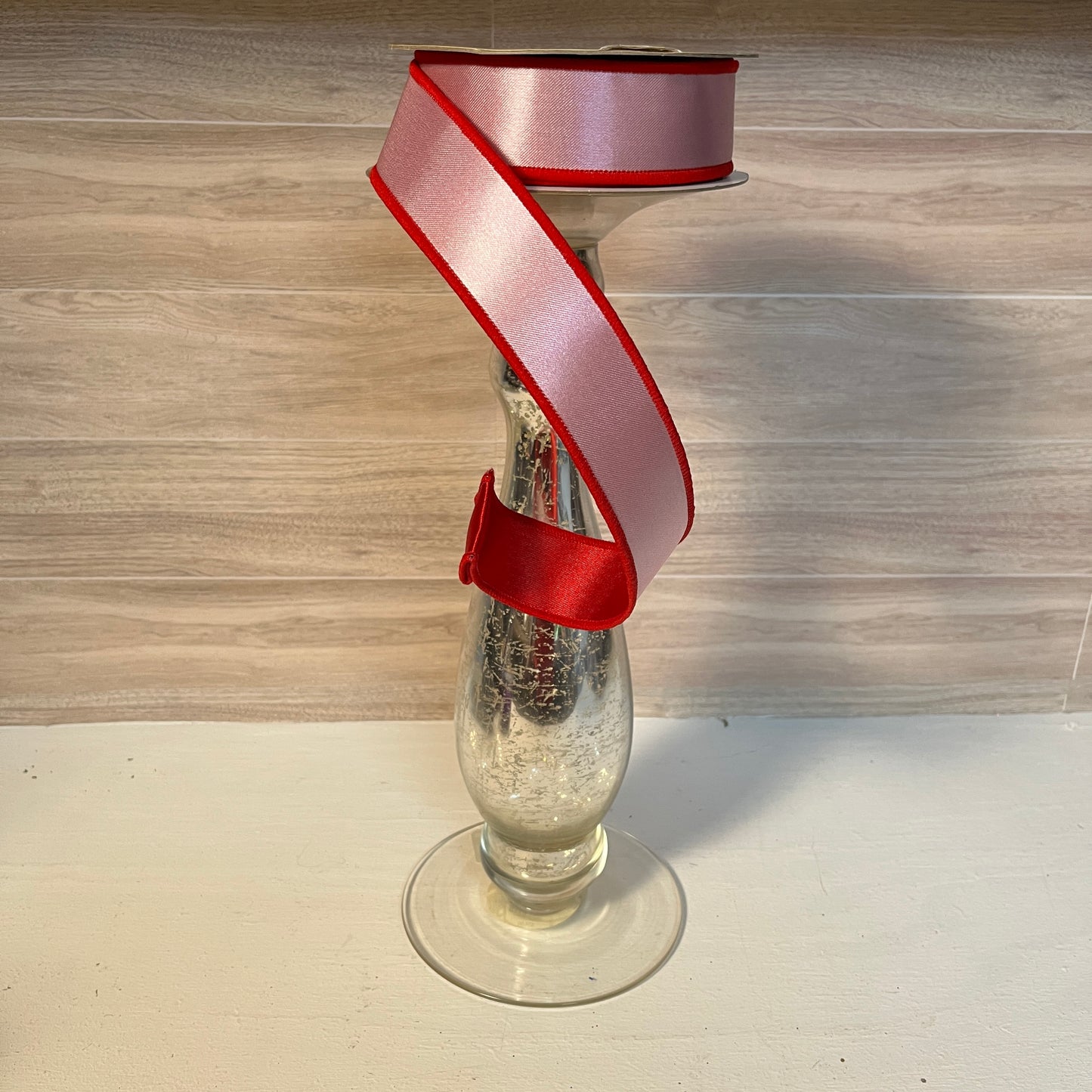 1.5”x10Yd Bright Pink/Red Satin Fused ribbon