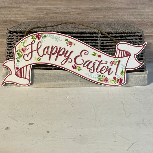 Happy Easter Banner Wreath Sign