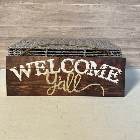 Welcome Ya’ll Wooden wreath sign