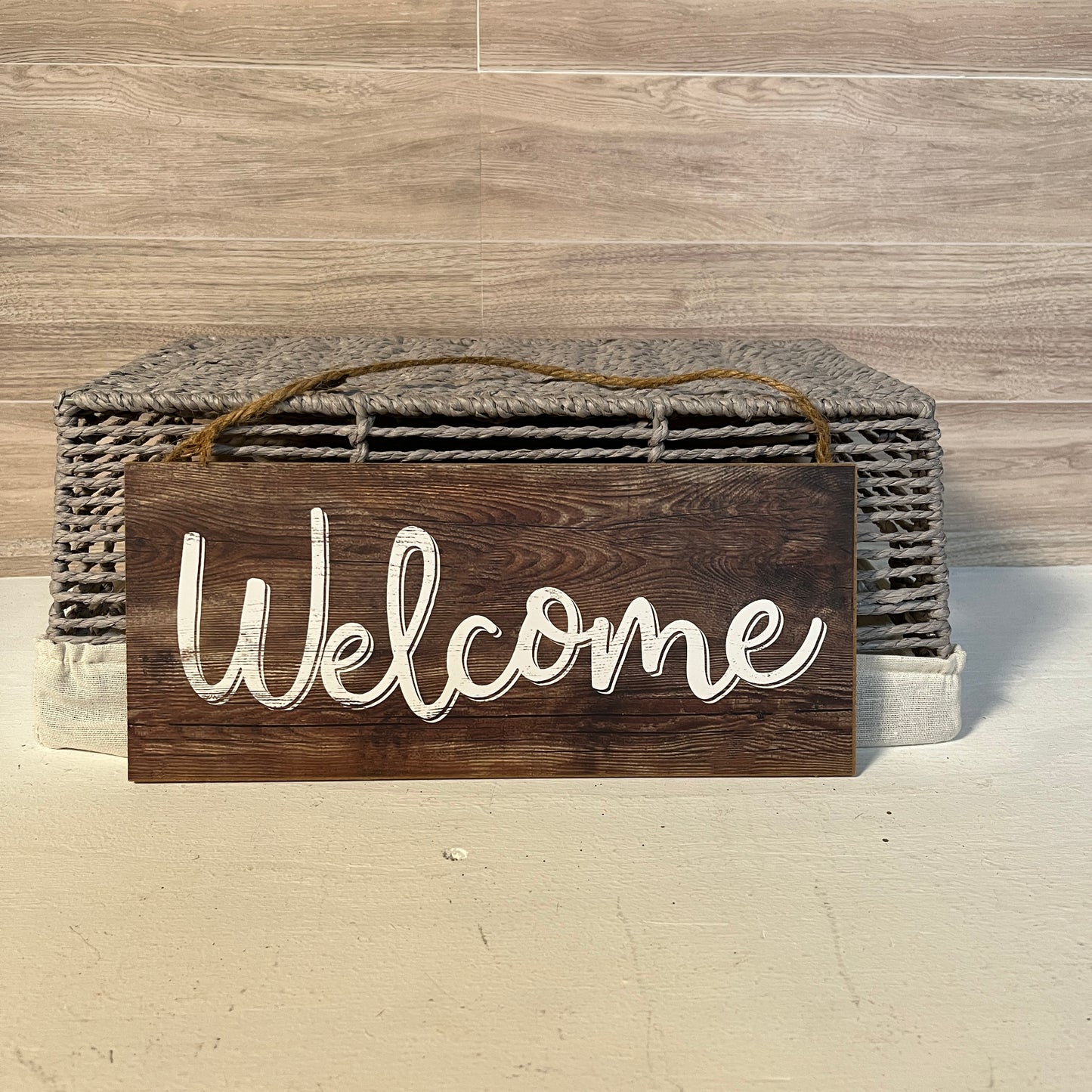Welcome Wooden Wreath sign