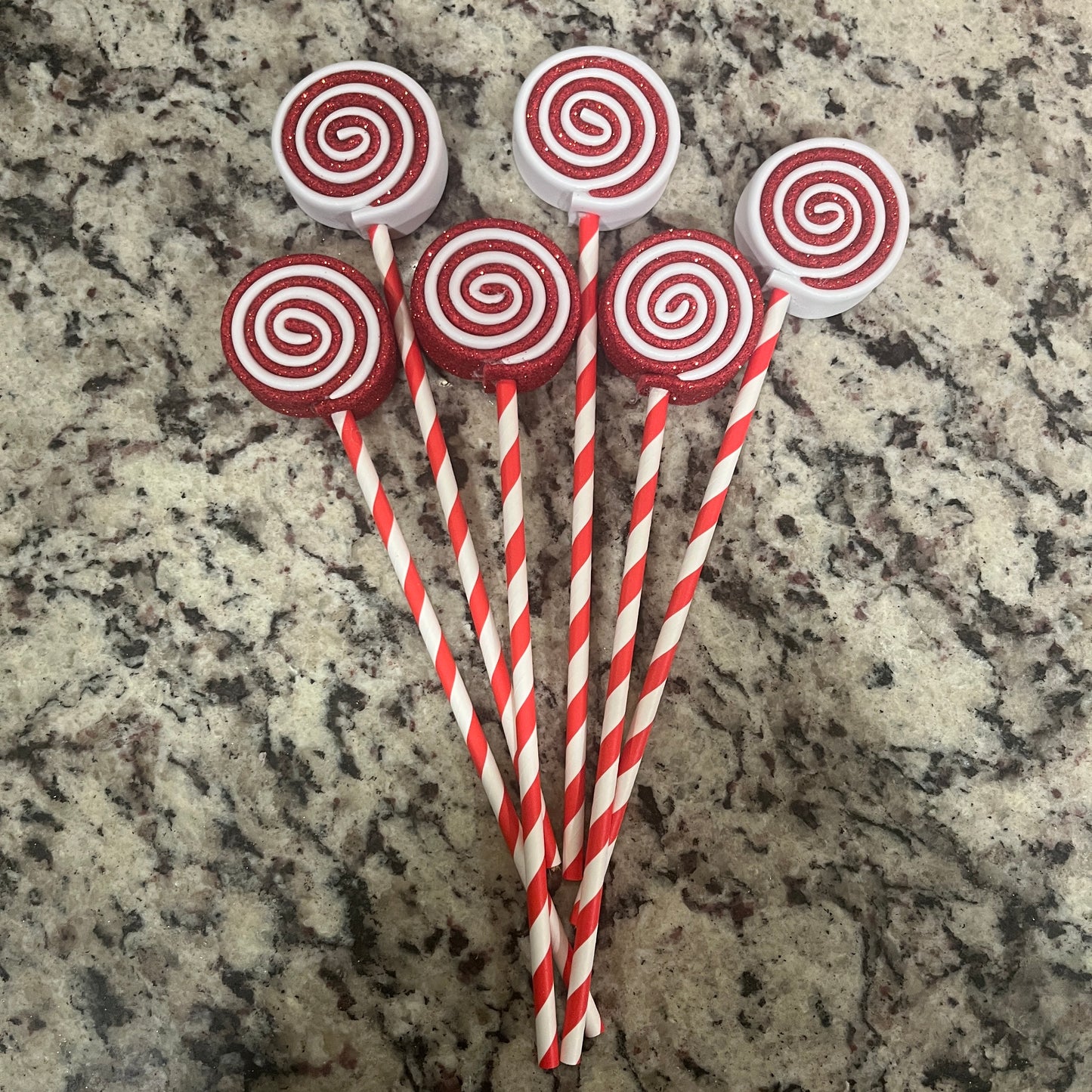 Mini Lollipops Red, White (6)