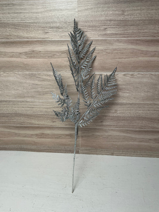 Laser Silver Glitter Fern