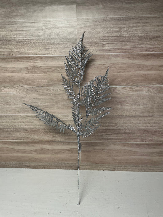 Silver Glitter Fern
