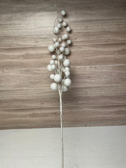 27" White Multi Ball Glitter Spray