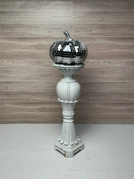 4.5" MIRROR PUMPKIN - Silver