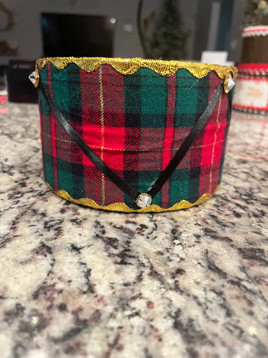 Tartan Nutcracker Drum Decorative Props (ONE)