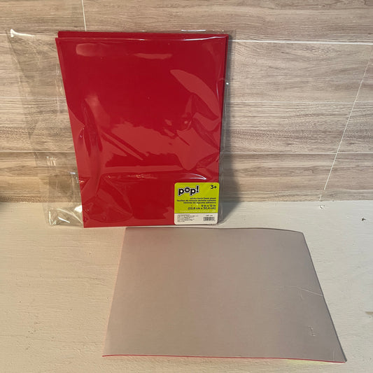 8X12 Matte Red Self-Adhesive Foam Sheets (5)