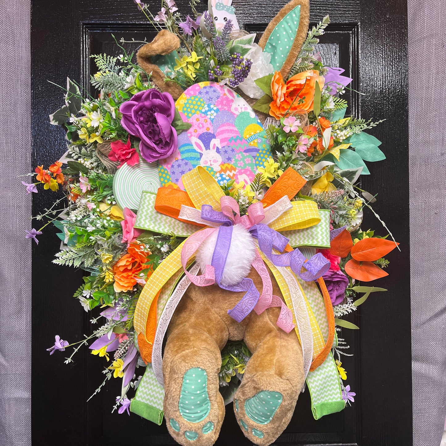 Easter Bunny Butt Wreath with Attachment