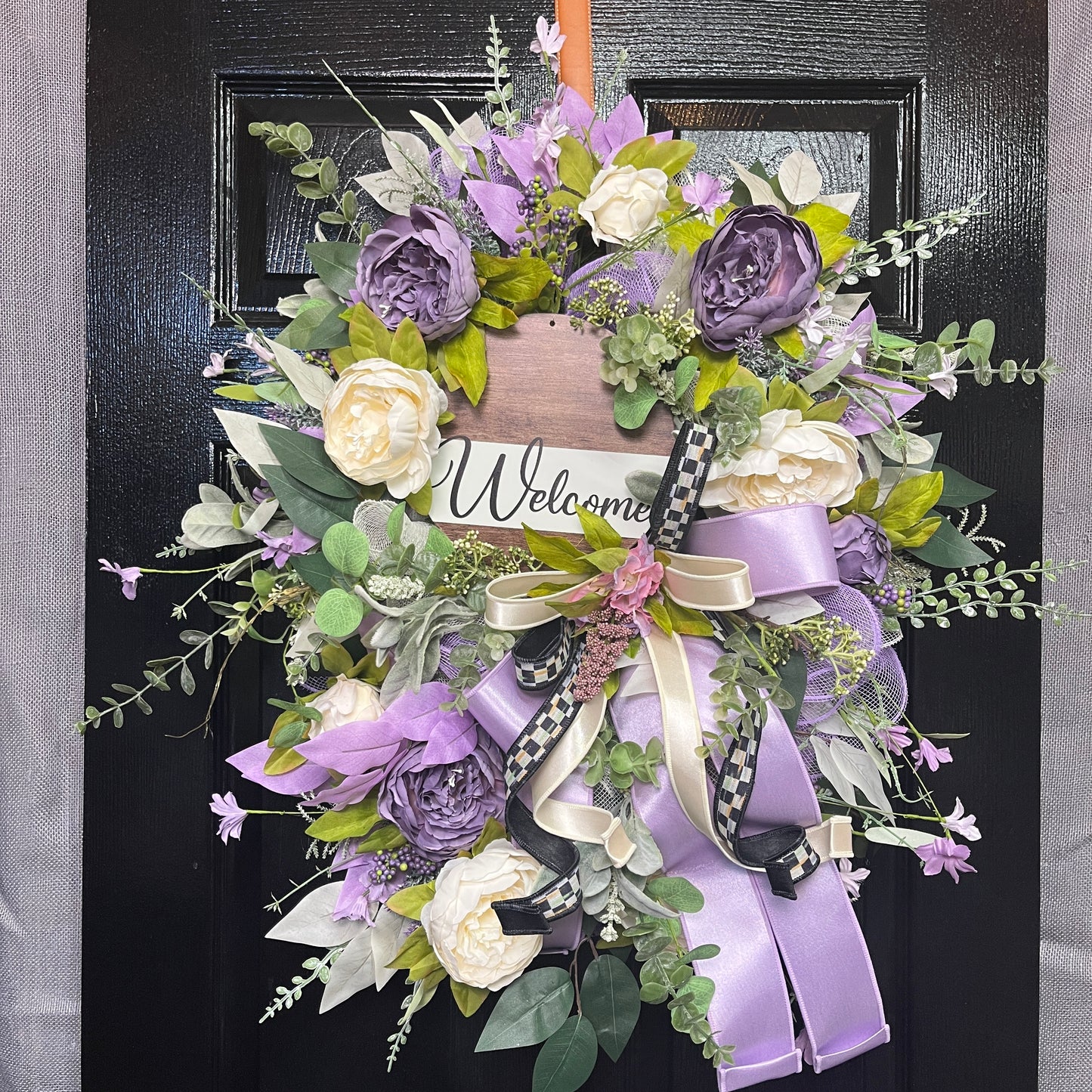 Lavender & Ivory Welcome Everyday Wreath