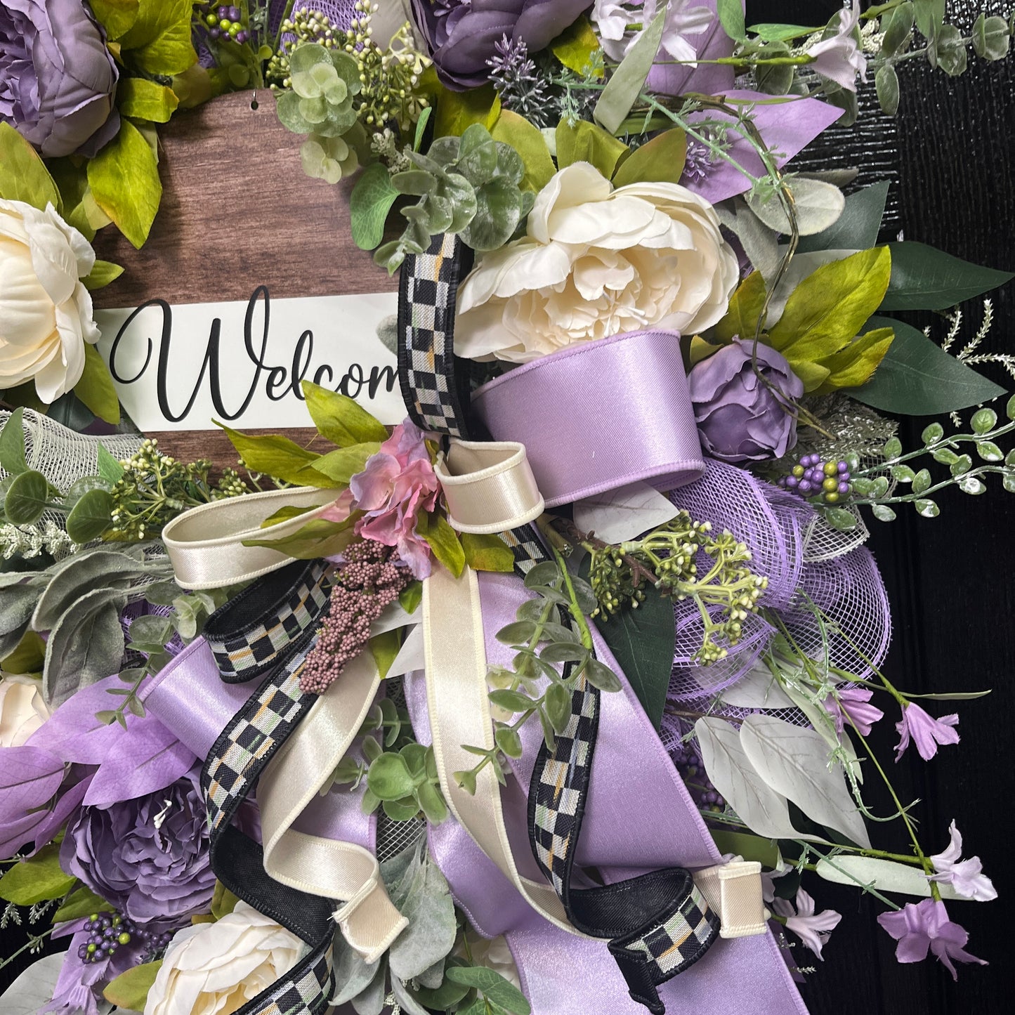 Lavender & Ivory Welcome Everyday Wreath