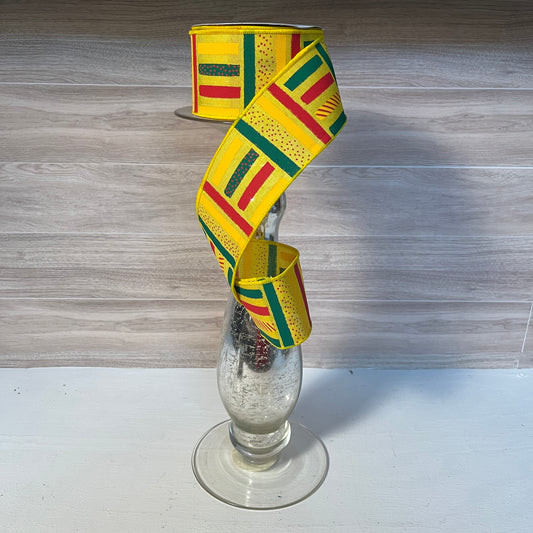 2.5"X10YD Yellow, Green, Red Ribbon