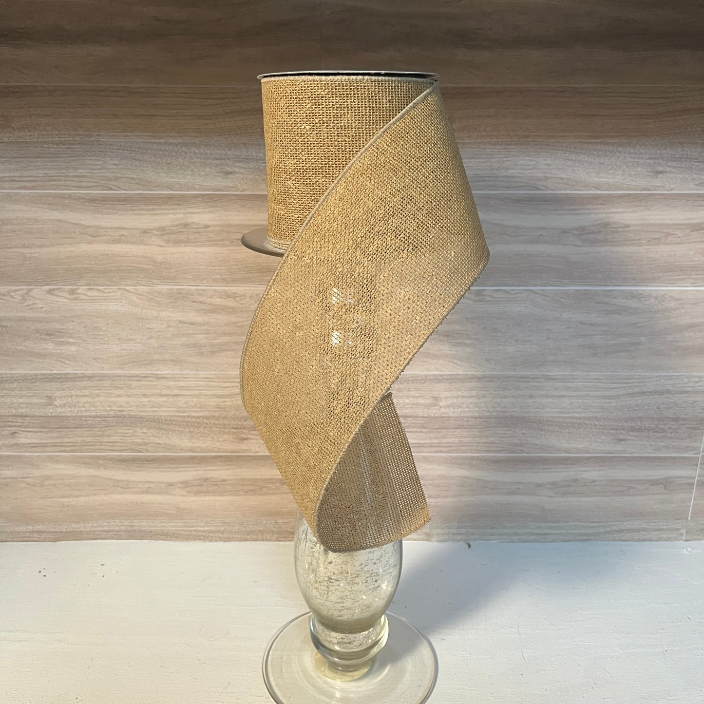 4"X10YD Tan Burlap Ribbon