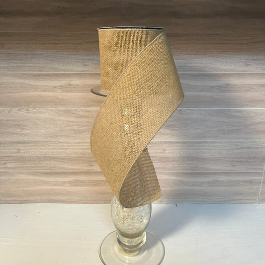 4"X10YD Tan Burlap Ribbon